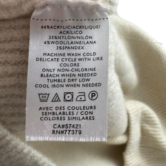 Ann Taylor LP Cream Colored Acrylic/Nylon/Wool/Spandex Ribbed Mock Neck Sweater - Picture 10 of 10